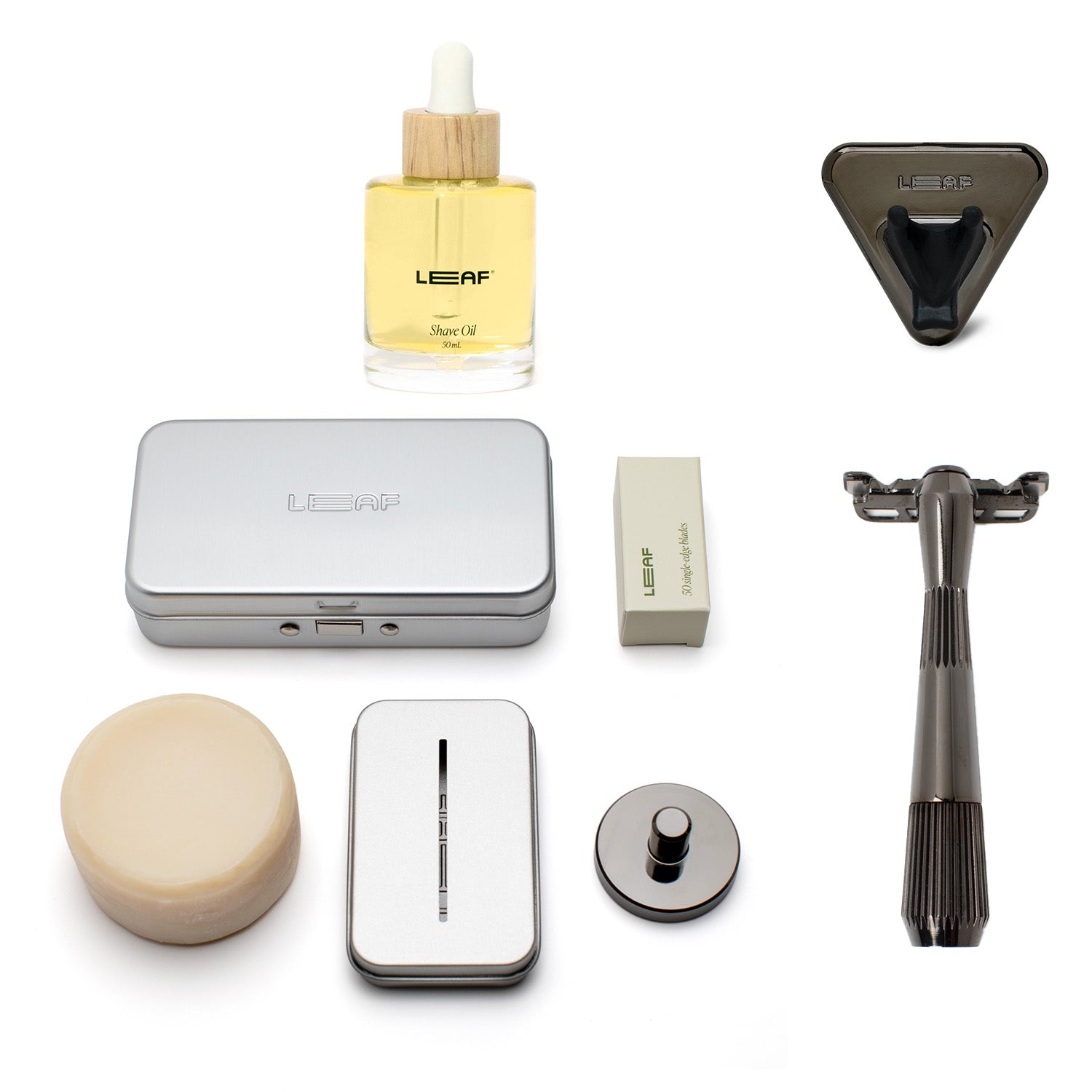 Everything Bundle for single-edge razor in mercury finish