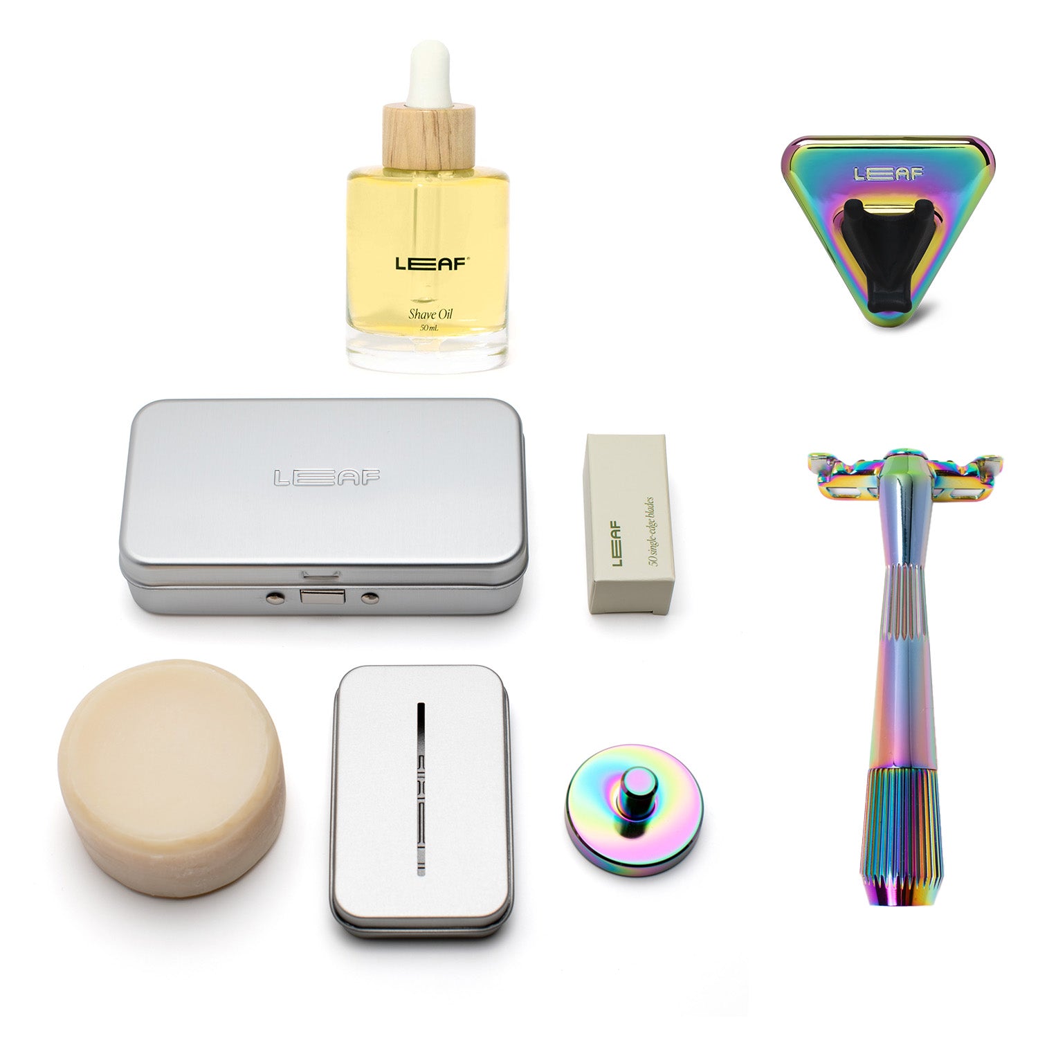 Everything Bundle for single-edge razor in prism finish