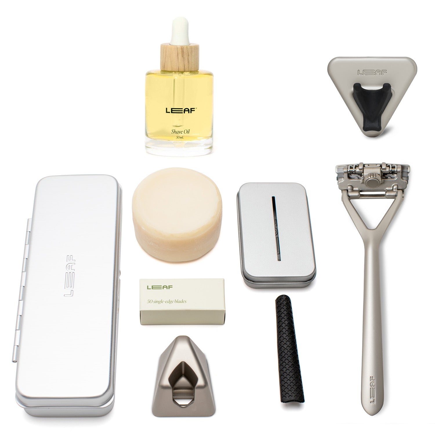 Everything Bundle for Leaf razor in silver finish