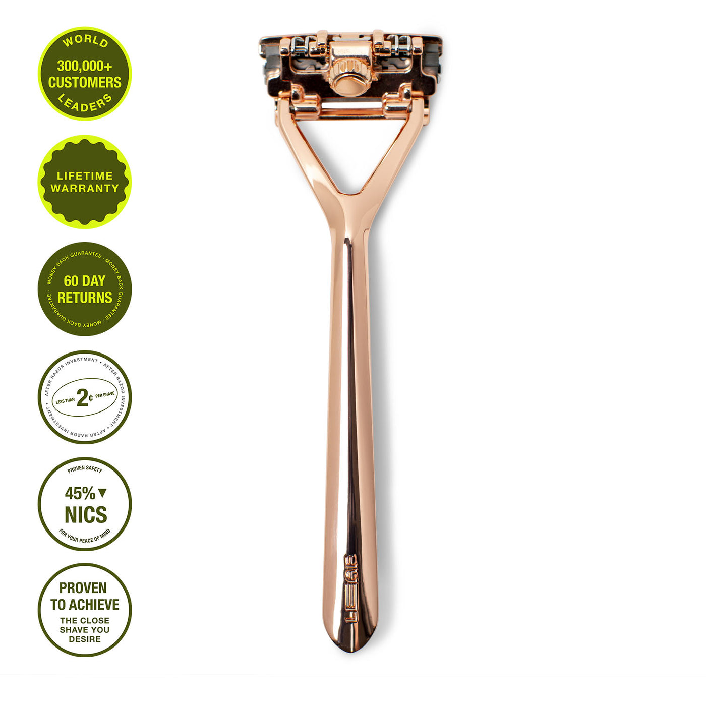 The Leaf Razor | Our Three-Blade Pivoting-Head Razor | Leaf Shave